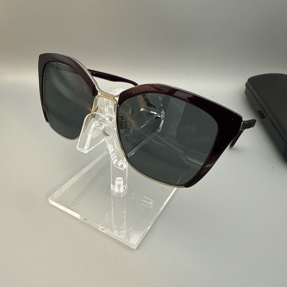 FYSH 2050 S407 PURPLE BLACK GLITTER CATEYE AUTHENTIC SUNGLASSES 55-16-140 & CASE